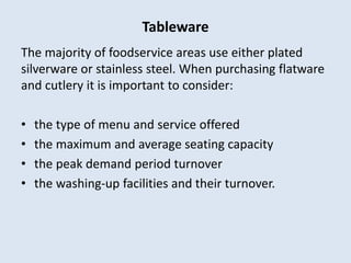 Service Ware Definition Food and beverage service Restaurant Services notes V1.pptx