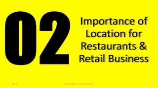 Importance of
Location for
Restaurants &
Retail Business
May-17 By Sherif Hanna - Smart Up Business 5
 