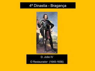 D. João IV O Restaurador  (1640-1656) 4ª Dinastia - Bragança 