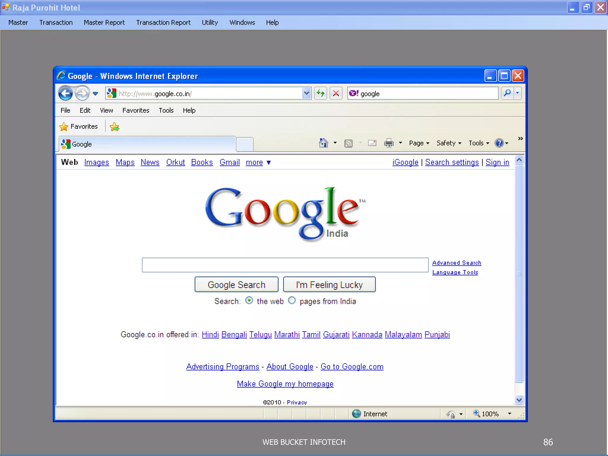 WEB BUCKET INFOTECH 86
 