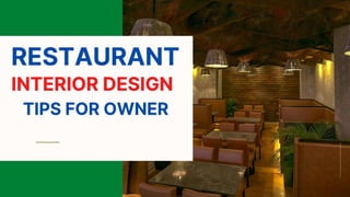 Restaurant Design Tips 