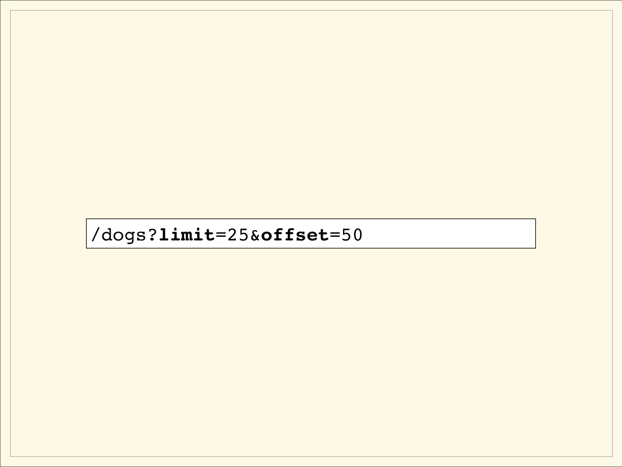 /dogs?limit=25&offset=50
 