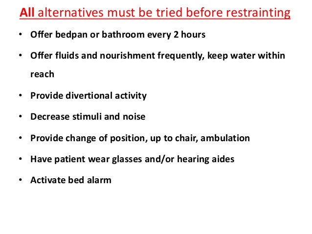 restraint reduction in nursing homes