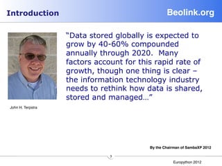 Introduction                                      Beolink.org

                   “Data stored globally is expected to
   ...