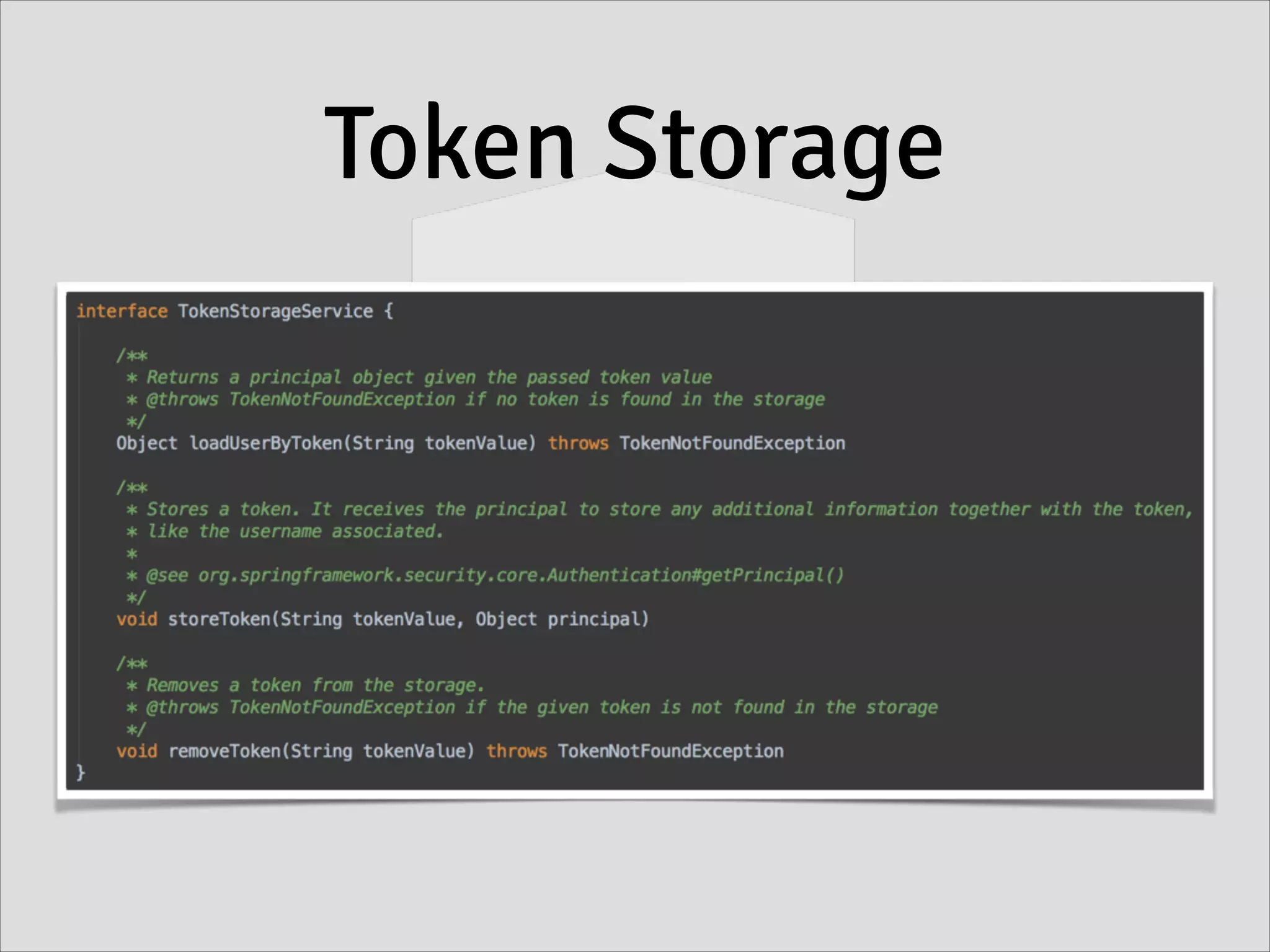 Token Storage
 