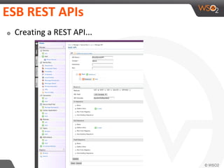 ESB REST APIs
๏ Creating a REST API...
 