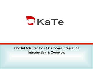 RESTful Adapter for SAP Process Integration
Introduction & Overview

 