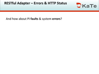 RESTful Adapter – Errors & HTTP Status

And how about PI faults & system errors?

 