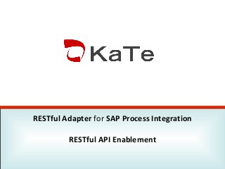 RESTful Adapter for SAP Process Integration
RESTful API Enablement

 