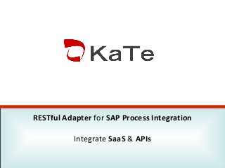 RESTful Adapter for SAP Process Integration
Integrate SaaS & APIs

 