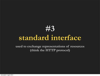 #3
                            standard interface
                          used to exchange representations of resources
...
