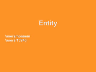 Entity
/users/hossein
/users/13246
 