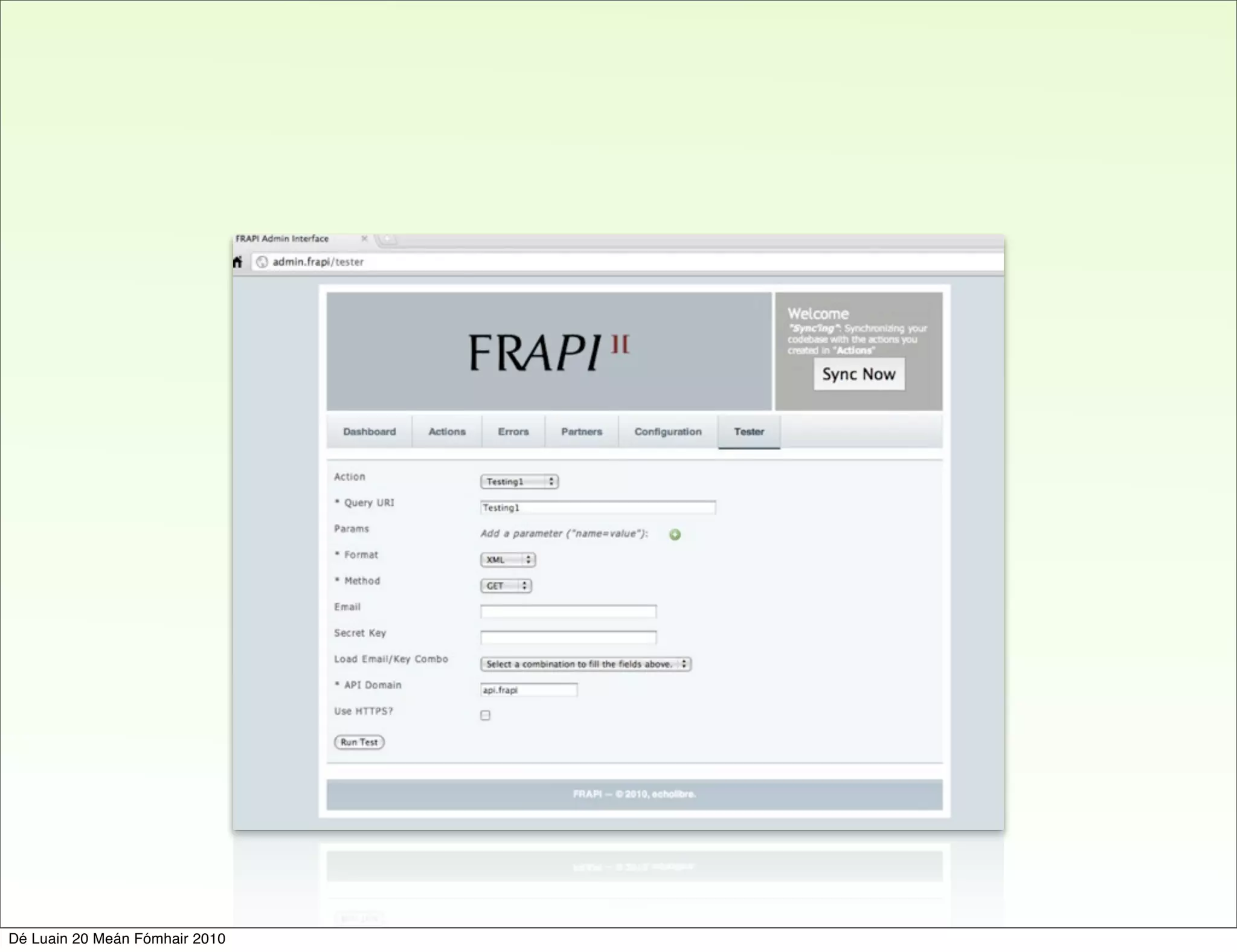 Dé Luain 20 Meán Fómhair 2010
 