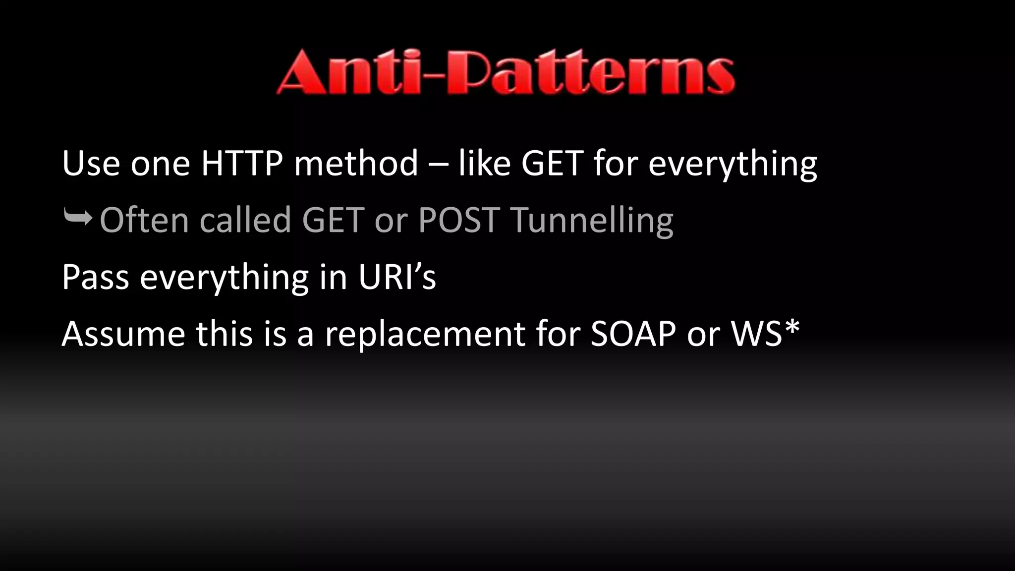 GuidelinesOffer collections of information<bricks> <brick ref=“http://lc/brick/1” /> <brick ref=“http://lc/brick/2” /><brick ref=“http://lc/brick/3” /></brick><bricks>  <brick ref=“http://lc/brick/1”>    <colour>red</colour> </brick>  <brick ref=“http://lc/brick/2”><colour>red</colour>  </brick>  <brick ref=“http://lc/brick/3”><colour>red</colour>  </brick></brick>