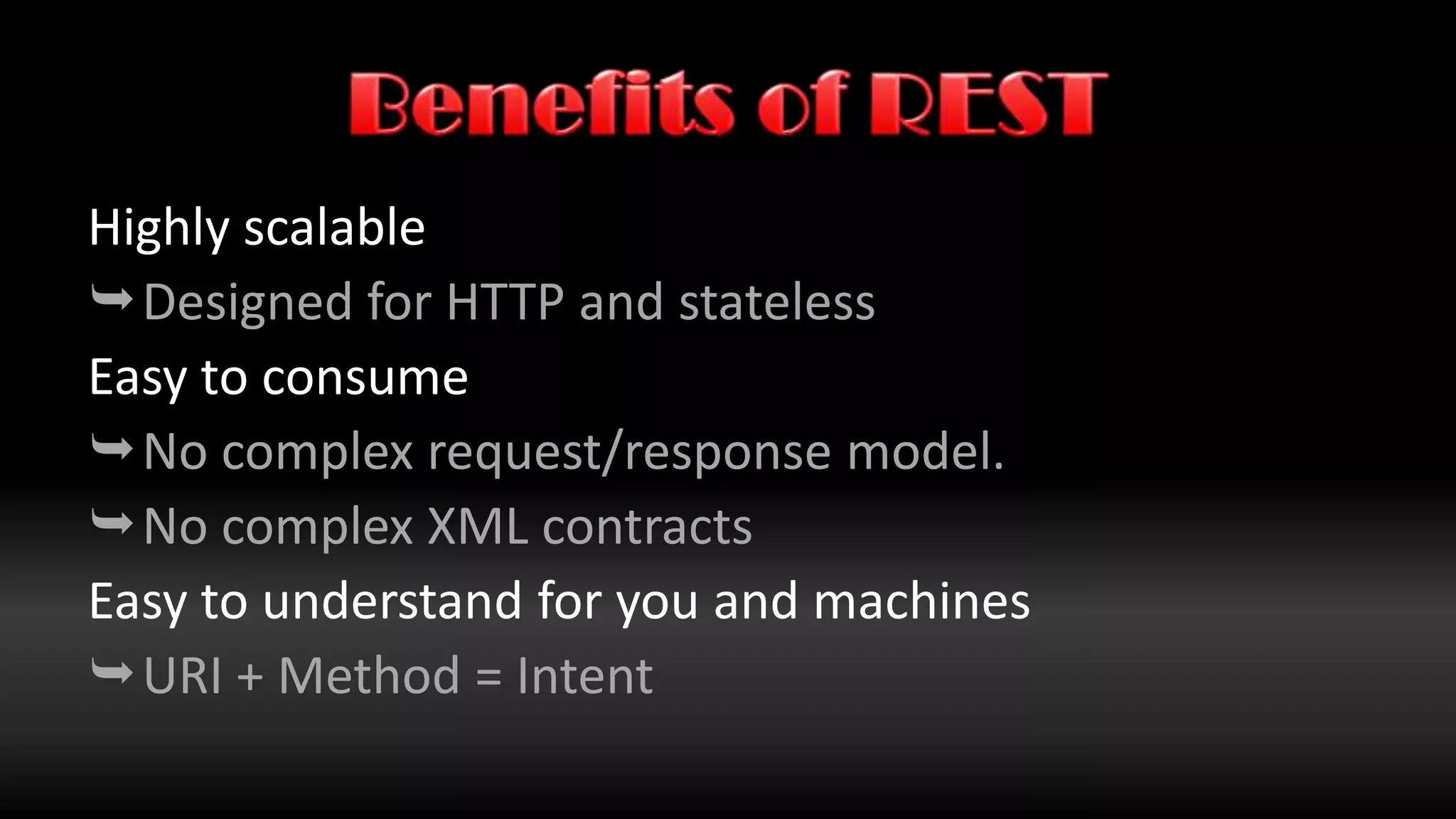 Good ExamplesWCF Data ServicesPreviously called ADO.NET Data Services & AstoriaNerdDinner.comTwitter.comMediaWikiTheir action’s are frowned upon by purists 