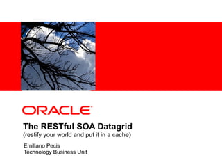 The RESTful SOA Datagrid  (restify your world and put it in a cache) Emiliano Pecis Technology Business Unit 