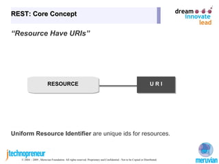 REST? Representational State Transfer # Defined by Roy T. Fielding in his doctoral dissertation. (Co-founder of Apache HTTP Project) An Architectural Style 