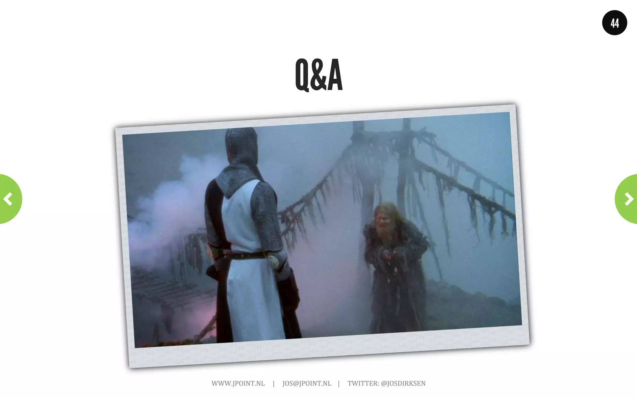 44




               Three options for versioning           ~	
  The	
  URI	
  is	
  versioned	
  ~	
  




       •  The version is added in the URI path
Request:
GET /opengov/v1/garbageschedule?location=Main%20Street HTTP/1.1
Accept: application/vnd.opengov.org.garbageschedule+json
 
Response:
HTTP/1.1 200 OK
Content-Type: application/vnd.opengov.org.garbageschedule+json
 
{"schedule"
     "self": "schedule-2423",
     "dayOfWeek": "Monday",
     "oddOrEvenWeeks": "Odd"}
                         WWW.JPOINT.NL	
  	
  	
  	
  	
  |	
  	
  	
  	
  	
  JOS@JPOINT.NL	
  	
  	
  	
  |	
  	
  	
  	
  	
  TWITTER:	
  @JOSDIRKSEN	
  
 