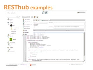 Controllers & templatesController: presentationlogicdefine(['lib/controller'], function(Controller) {returnController.extend('HomeController', {template : 'views/home.html',init : function() { this.render({user:{name:'Tyler'}});        }    });});Template: readable DOM fragment<p>Hello ${user.name} !</p>