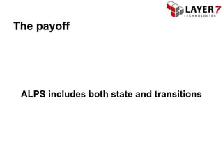 The payoff




 ALPS includes both state and transitions
 