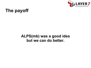 The payoff




      ALPS(mb) was a good idea
        but we can do better.
 
