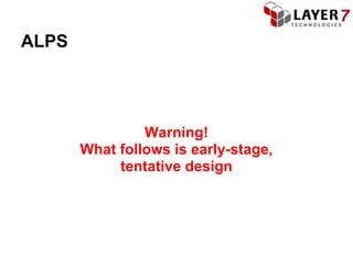 ALPS




                Warning!
       What follows is early-stage,
            tentative design
 