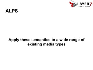 ALPS




Apply these semantics to a wide range of
          existing media types
 