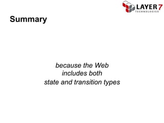 Summary




          because the Web
            includes both
      state and transition types
 