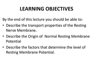 Resting membrane potential | PPTX