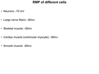 Cardiac Rmp Comprehensive Overview of Resting Membrane Potential in Cells | PDF
