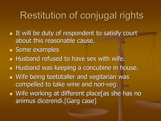Restitution Examples restitution-of-conjugal-rightsof women.ppt