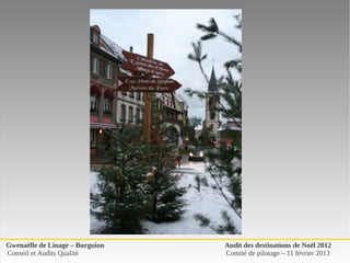 Gwenaëlle de Linage – Burguion   Audit des destinations de Noël 2012
Conseil et Audits Qualité        Comité de pilotage – 11 février 2013
 