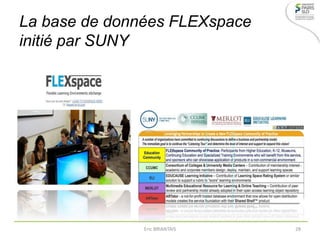 La base de données FLEXspace
initié par SUNY
Eric BRIANTAIS 28
 