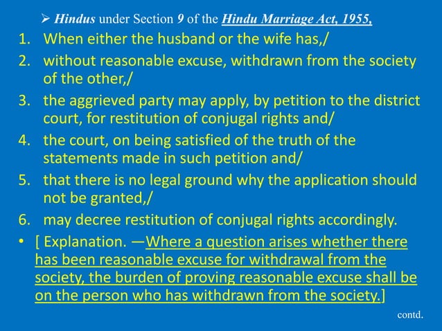 Restitution of conjugal rights a comparativestudy | PPTX | Divorce ...