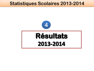 4
Statistiques Scolaires 2013-2014
 