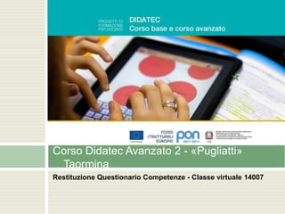 Restituzione Questionario Competenze - Classe virtuale 14007
Corso Didatec Avanzato 2 - «Pugliatti» Taormina
 
