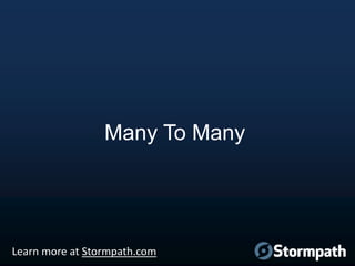 Many To Many

Learn more at Stormpath.com

 
