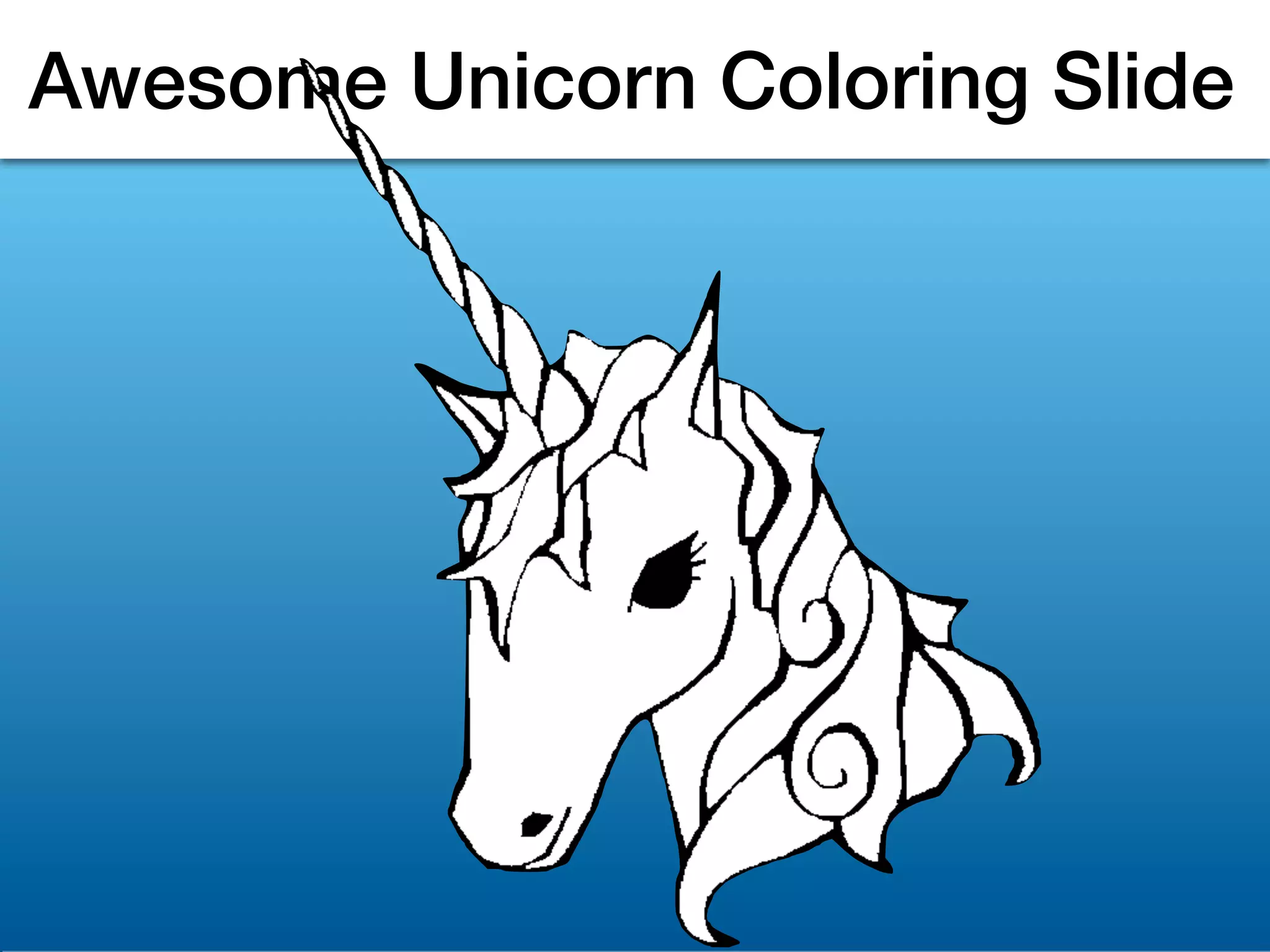 Awesome Unicorn Coloring Slide
 