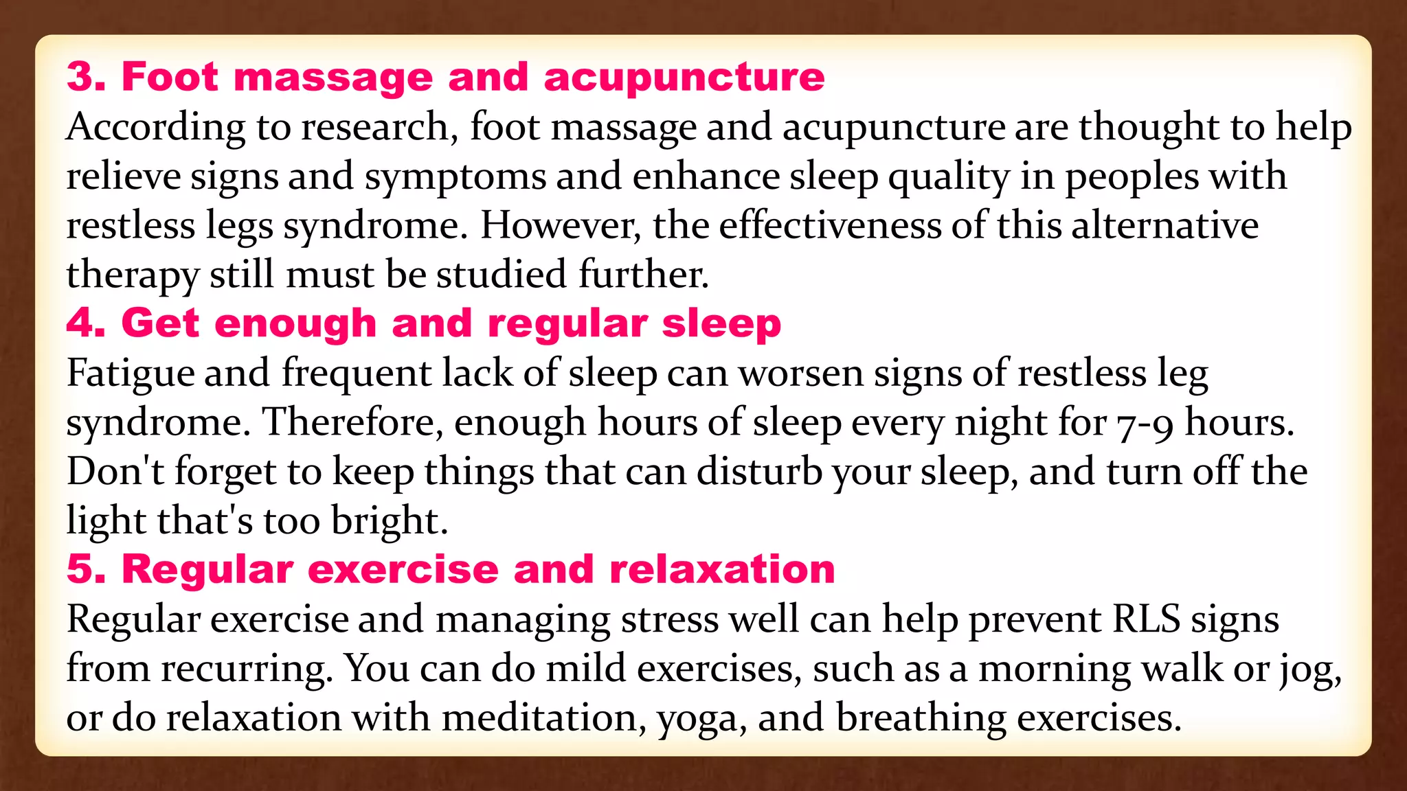 Restless rest syndrome - medical information | PPTX