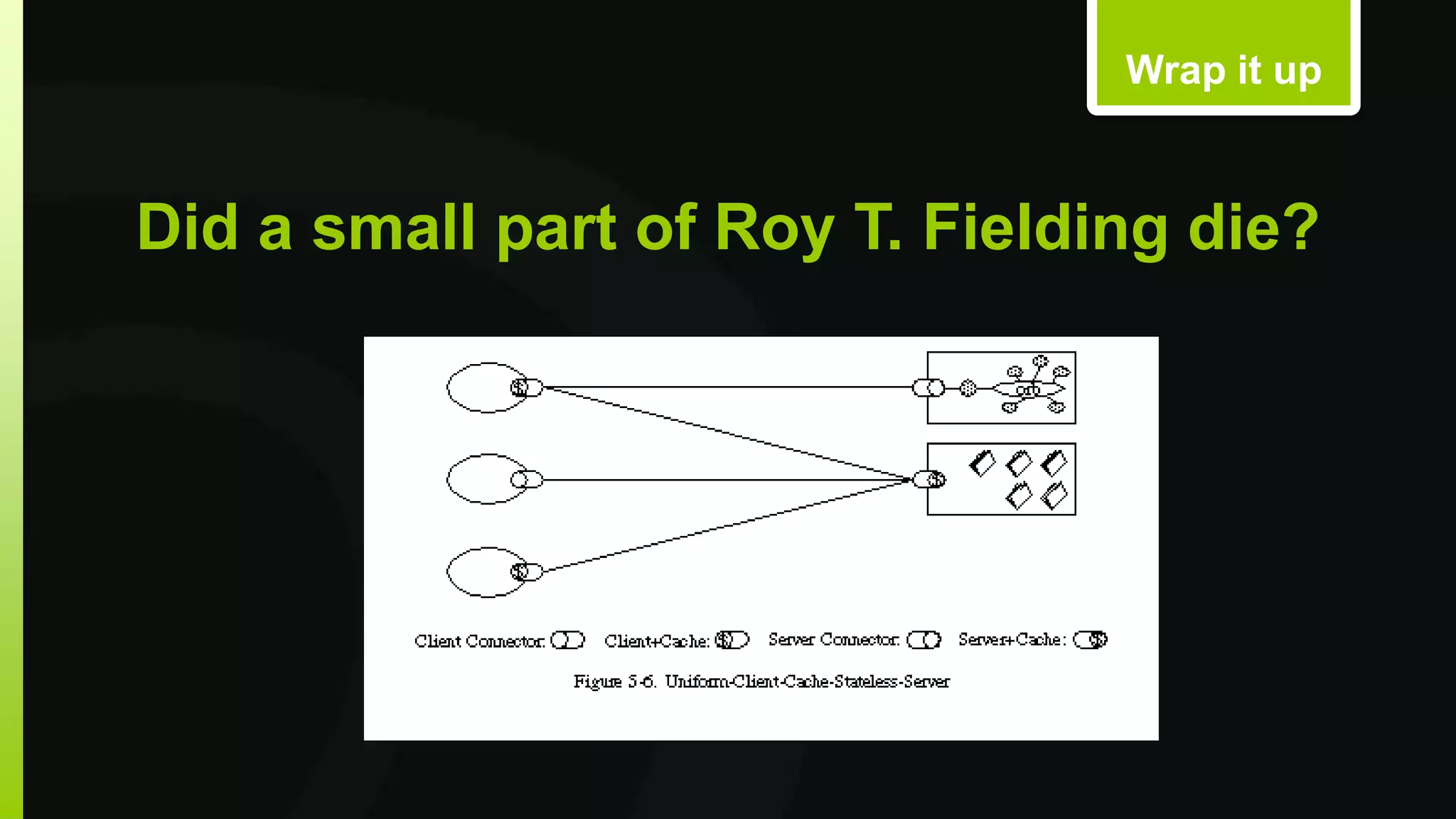 Did a small part of Roy T. Fielding die? 
What went wrong? 
Wrap it up 
 