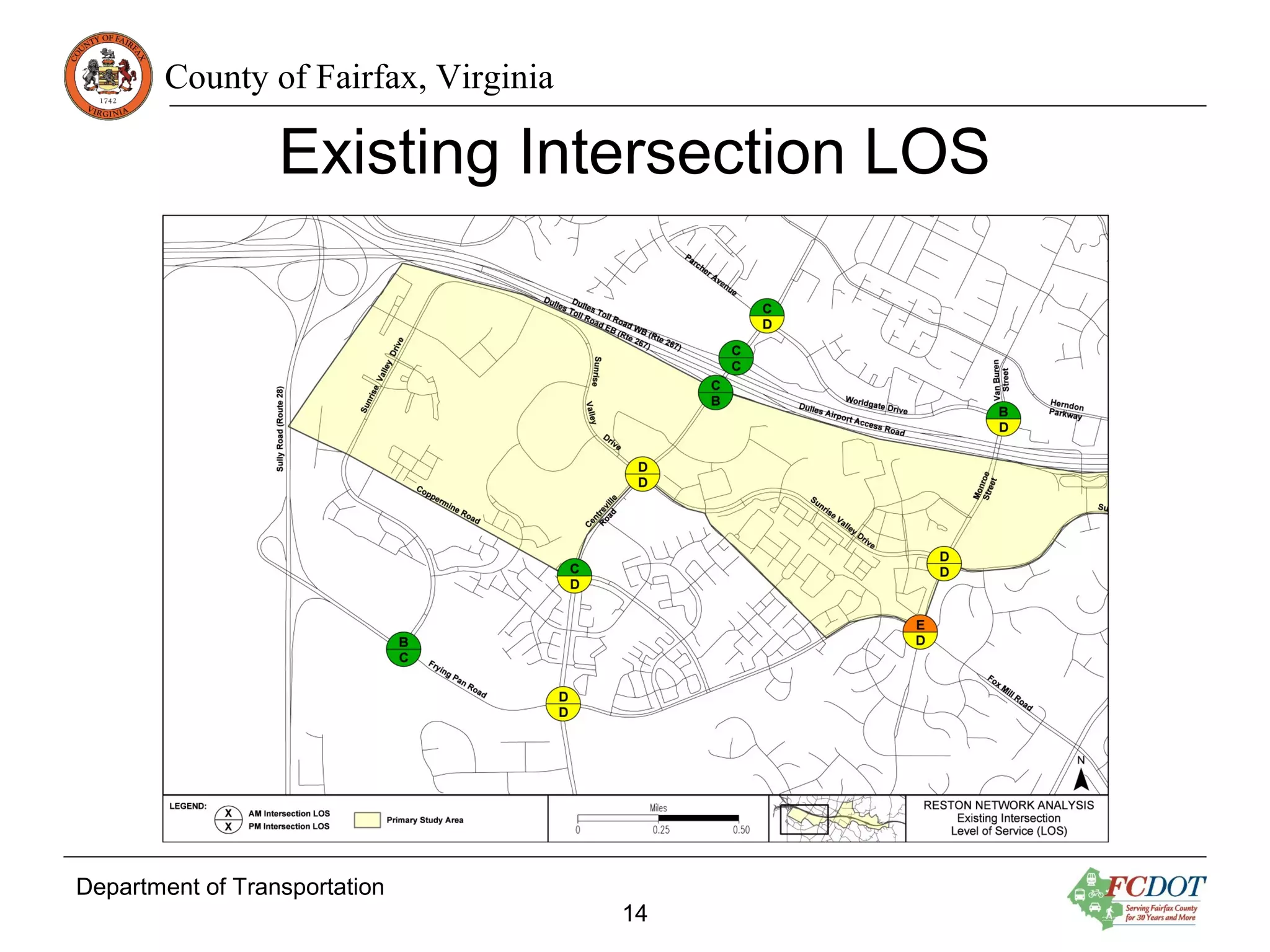 County of Fairfax, Virginia
Department of Transportation
14
Existing Intersection LOS
 