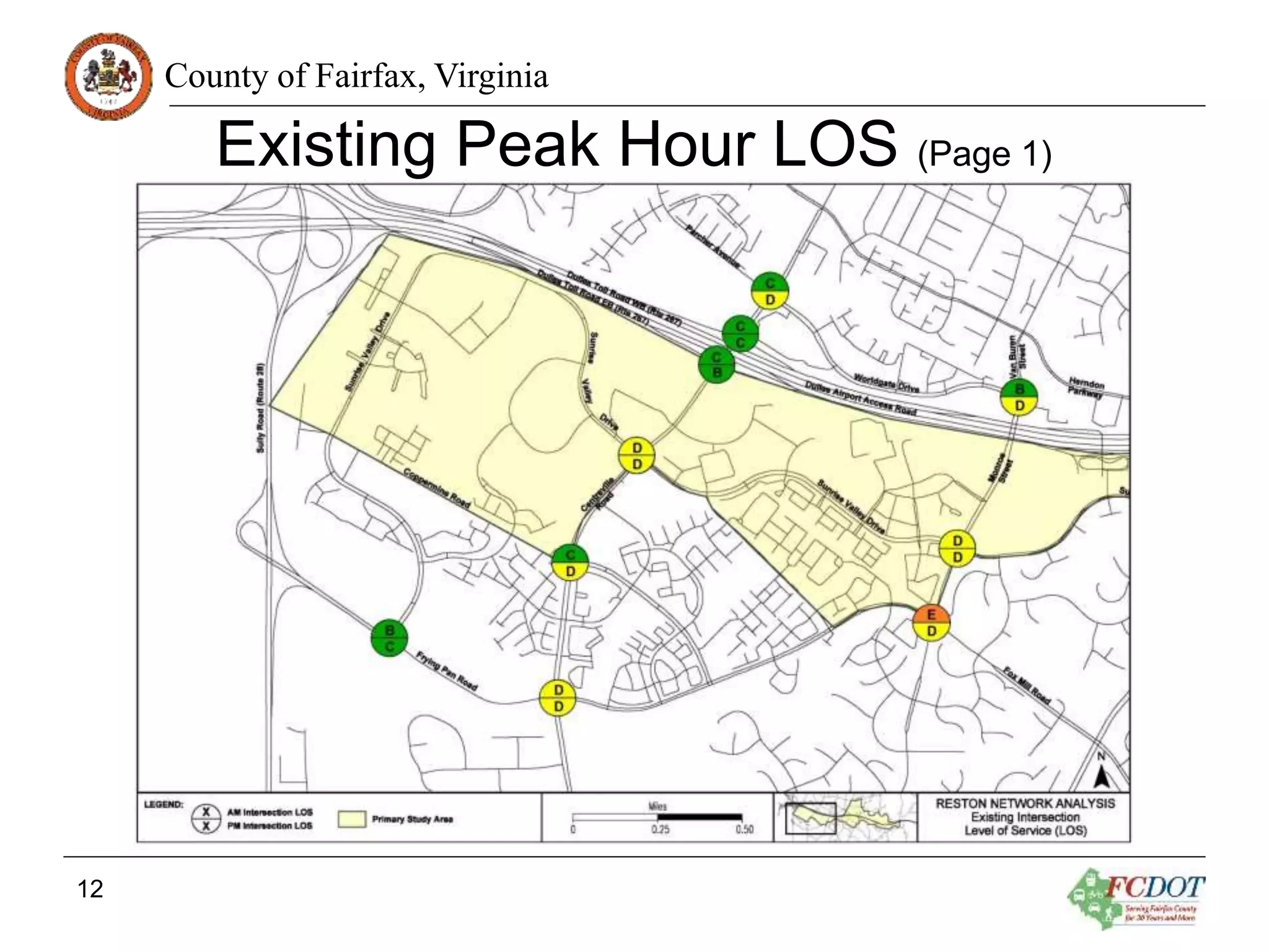 County of Fairfax, Virginia
Existing Peak Hour LOS (Page 1)
12
 