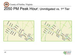 County of Fairfax, Virginia
41
2050 PM Peak Hour: Unmitigated vs. 1st Tier
 