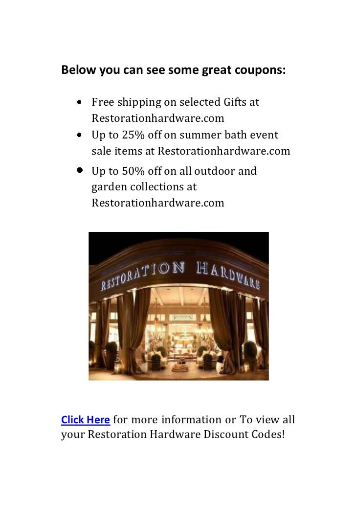 Restoration hardware discount codes