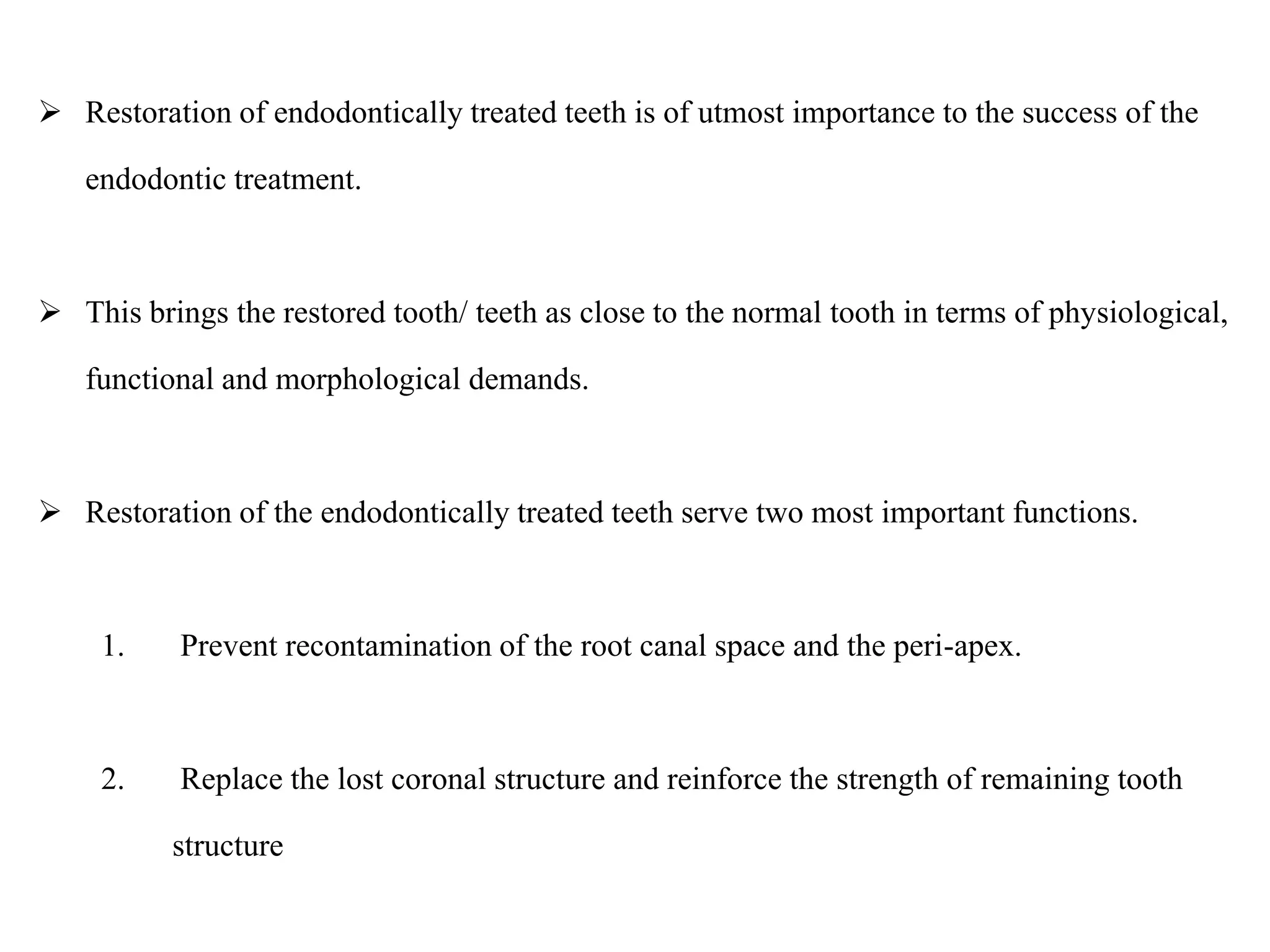 Restoration of endodontically treated teeth | PDF