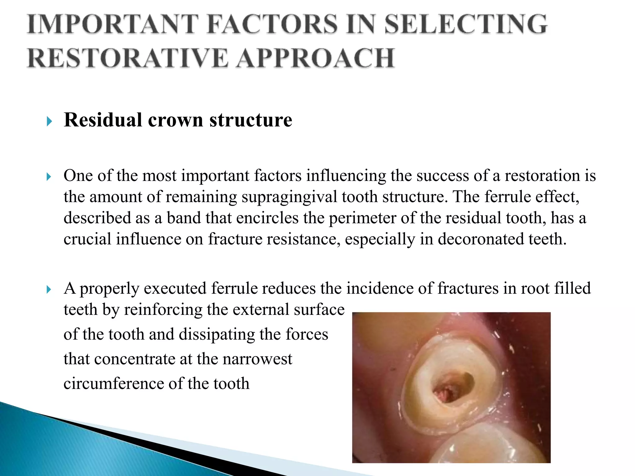 Restoration of endodontically treated teeth | PPTX