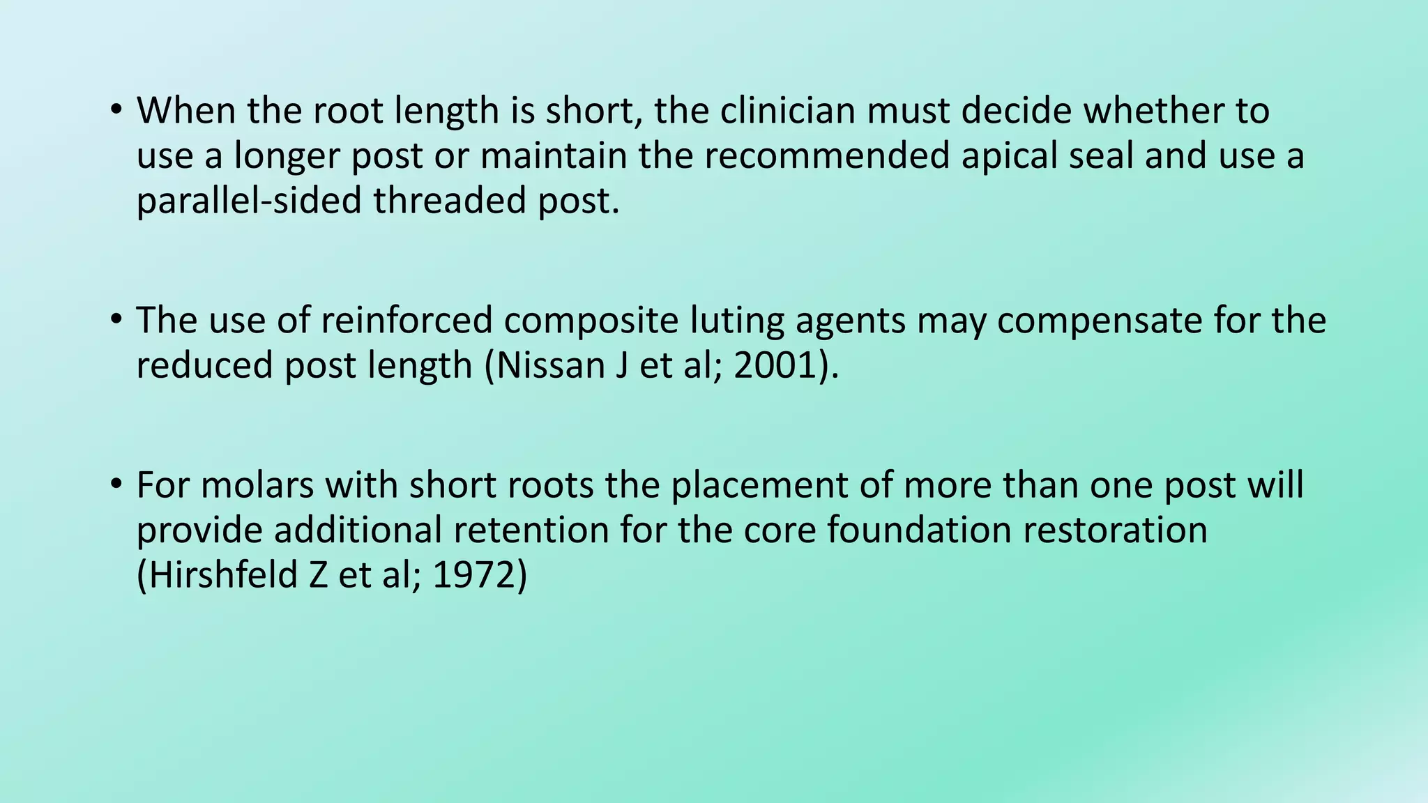 Restoration of endodontically treated teeth | PPTX