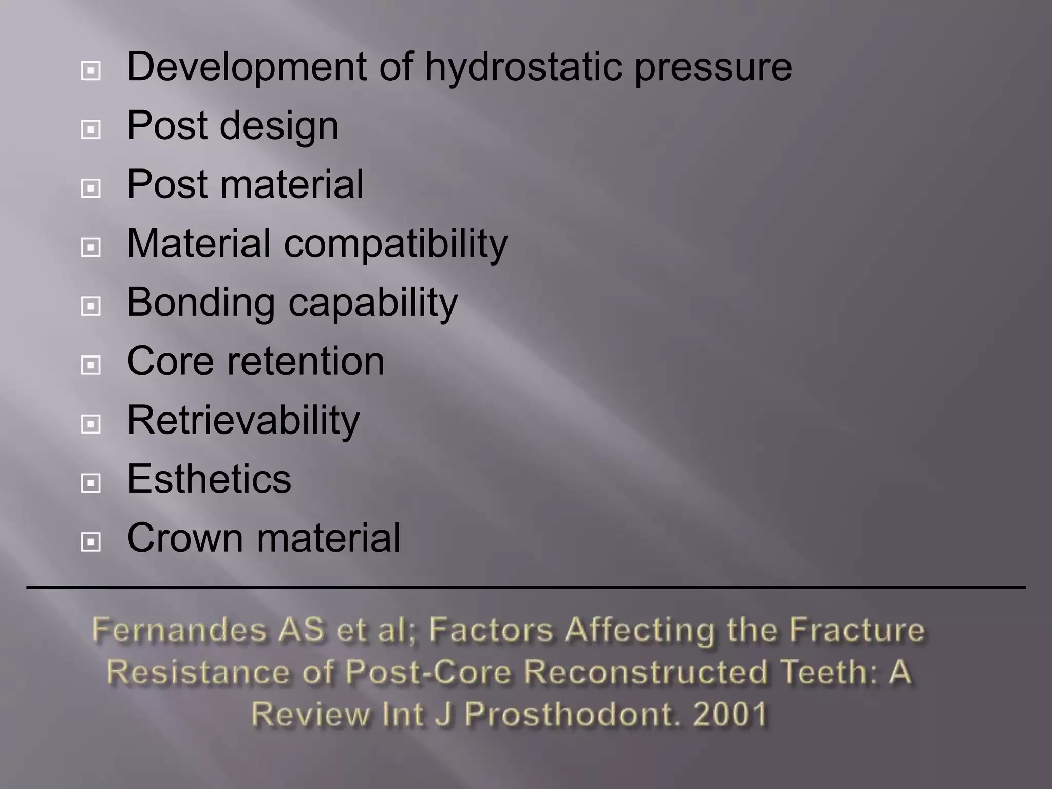 Prosthetic restoration of endodontically treated tooth | PPTX