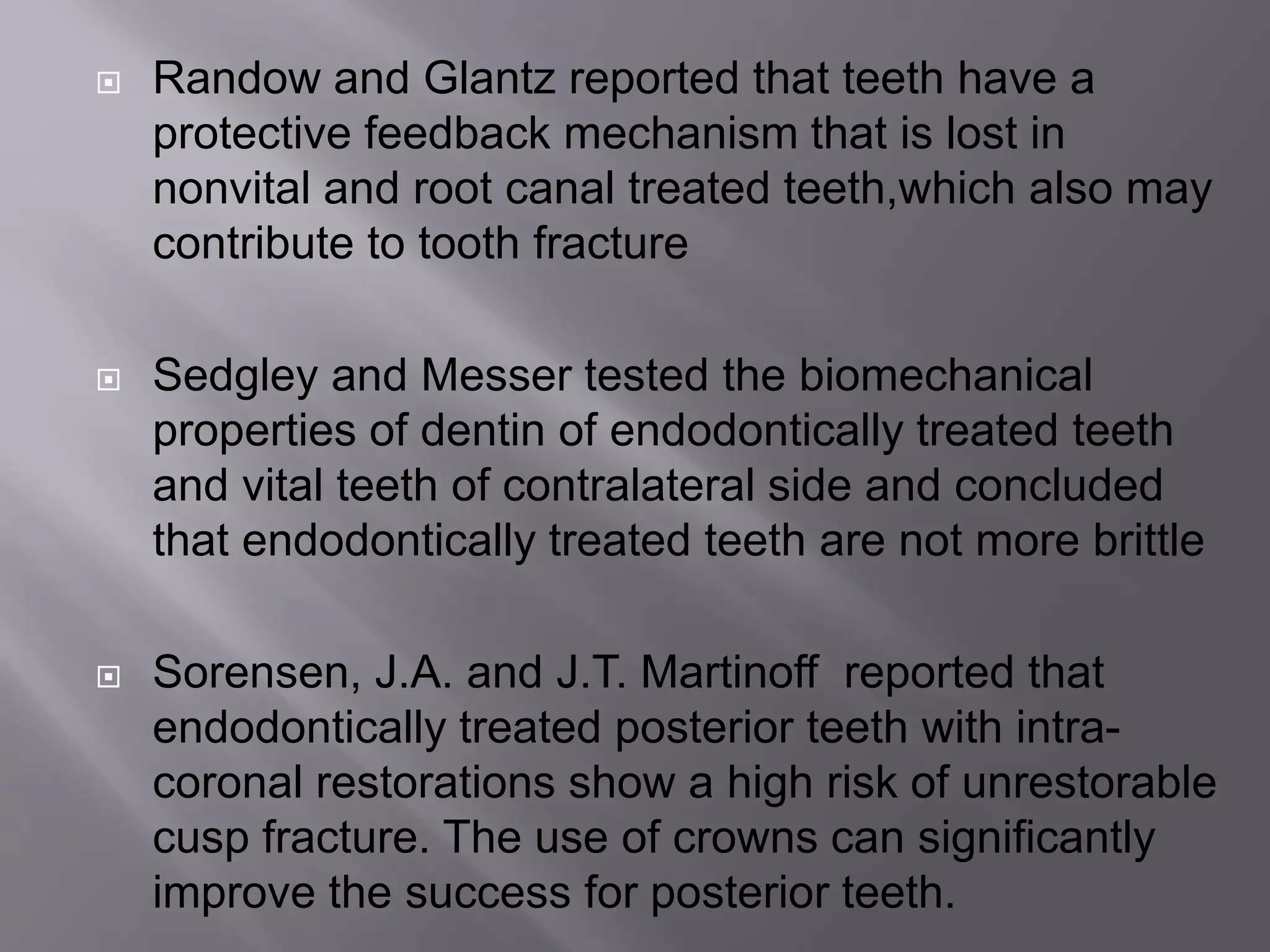 Prosthetic restoration of endodontically treated tooth | PPTX