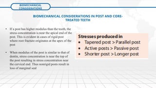 Restoration of the Endodontically Treated Tooth (1 & 2) | PDF